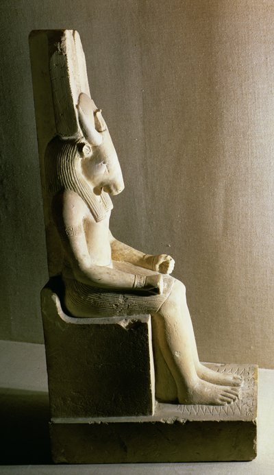 Statue du dieu Montou avec une tête de taureau, de Médamoud - Egyptian Ptolemaic Period